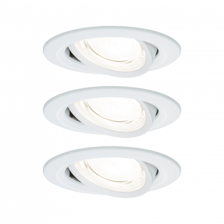 Spoturi incastrabile - Set 3 spoturi încastrabile LED Nova Coin, rotunde, 84mm, 50°, 3x2,8W, 3x505lm, 230V, 4000K, alb mat