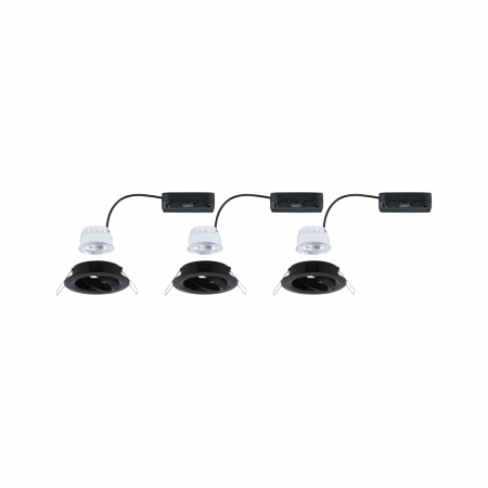 Set 3 spoturi încastrabile LED Nova Coin, rotunde, 84mm, 50°, 3x2,8W, 3x505lm, 230V, 4000K, negru mat [3]