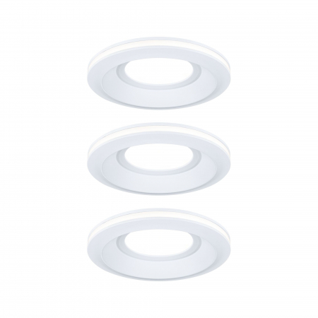 Spoturi incastrabile - Set 3 spoturi încastrabile LED Sormus, IP65, rotunde, 100mm, 3x4,8 / 1,5W, 560lm / 180lm, 230V,  3000K, alb