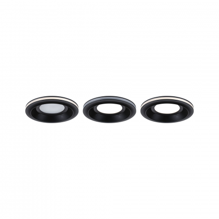 Set 3 spoturi încastrabile LED Sormus, IP65, rotunde, 100mm, 3x4,8 / 1,5W, 560lm / 180lm, 230V,  3000K, negru mat [7]