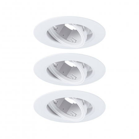 Spoturi incastrabile - Set 3 spoturi încastrabile, orientabile, rotunde, 90mm, 30°, GU10, max. 3x10W, 230V, albe