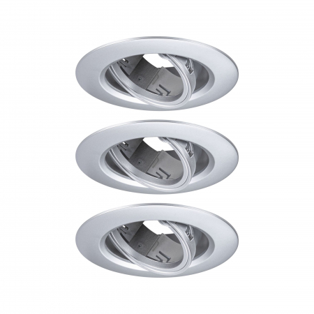 Spoturi incastrabile - Set 3 spoturi încastrabile, orientabile, rotunde, 90mm, 30°, GU10, max. 3x10W, 230V, crom mat