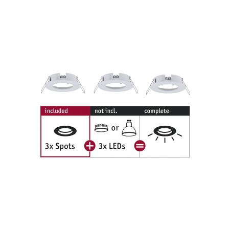 Spoturi incastrabile - Set 3 spoturi încastrabile Choose max 3x10W 230V 51mm albe, fixe