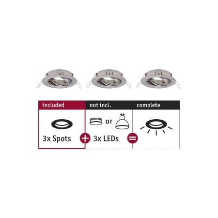 Spoturi incastrabile - Set 3 spoturi încastrabile Choose max 3x10W 230V 51mm metal mat, orientabile