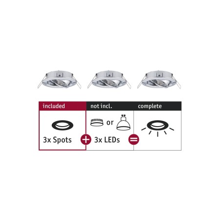 Spoturi incastrabile - Set 3 spoturi încastrabile Choose max 3x10W 230V 51mm crom, orientabile