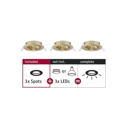 Spoturi incastrabile - Set 3 spoturi încastrabile Choose max 3x10W 230V 51mm alamă, orientabile