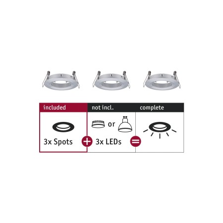 Spoturi incastrabile - Set 3 spoturi încastrabile Choose max 3x10W 230V 51mm aluminiu periat, fixe
