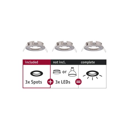 Spoturi incastrabile - Set 3 spoturi încastrabile Choose max 3x10W 230V 51mm metal mat, fixe