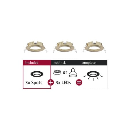 Spoturi incastrabile - Set 3 spoturi încastrabile Choose max 3x10W 230V 51mm alamă, fixe