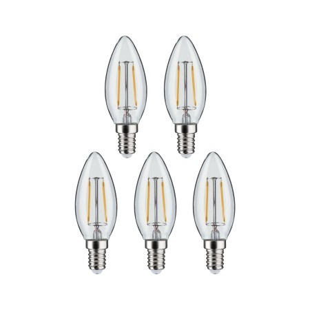 Set 5 becuri lumânare cu filament, 230V, E14, 5x470lm, 5x4,8W, 2700K, clare [1]