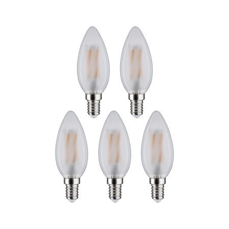 Set 5 becuri lumânare cu filament, 230V, E14, 5x470lm, 5x4,8W, 2700K, mat [1]