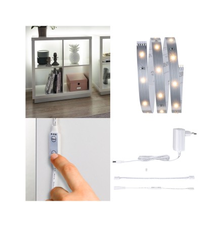 Set bandă Cofort Paulmann MaxLED 250, pentru rafturi, 1m, 4W, 300lm/m, 30LEDs/m, 2700K, 12VA [3]