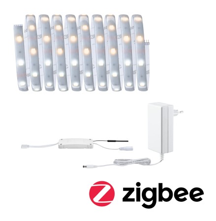 Set complet - Set bandă Paulmann MaxLED 250, Smart Home Zigbee, 3m, IP44, 12W, 810lm, 30LEDs/m, 36VA, temperatură de culoare variabilă