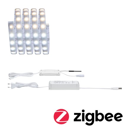 Set complet - Set bandă Paulmann MaxLED 500, Smart Home Zigbee, 1,5m, IP44, 9W, 825lm, 60LEDs/m, 20VA, temperatură de culoare variabilă