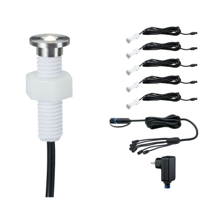 Spoturi de pardoseală - Set bază P&S MicroPen II 5x0,22W IP67 3000K inox cu transformator inclus