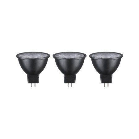 Seturi de becuri - Set de 3 becuri LED Reflector, GU5,3, 12V, 3x450lm, 3x6W, 2700K, negru