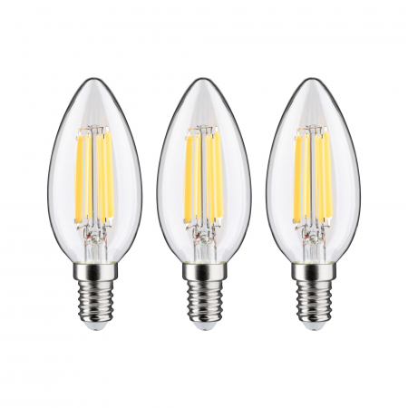 Set de 3 becuri lumănare Eco-Line 230 V cu filament LED, E14, 98mm, 525lm, 2,5W, 3000K, clar [1]