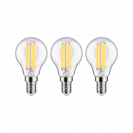 Set de 3 becuri sferice Eco-Line 230 V cu filament LED, E14, 82mm, 525lm, 2,5W, 3000K, clar [1]