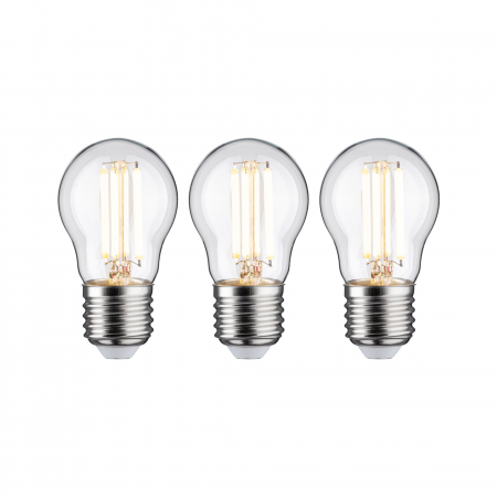 Set de 3 becuri sferice Eco-Line, 230V, cu filament LED, 80 mm, 525lm, 2,5W, 3000K, clar [1]