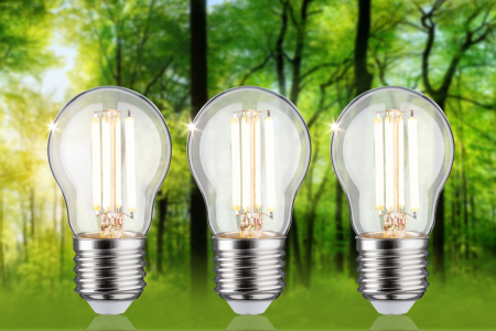 Set de 3 becuri sferice Eco-Line, 230V, cu filament LED, 80 mm, 525lm, 2,5W, 3000K, clar [2]