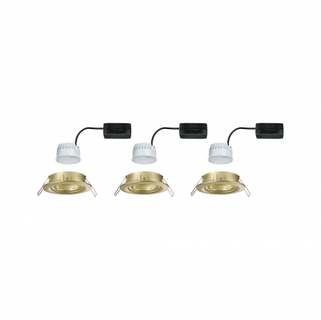 Set de 3 spoturi încastrabile LED Nova Coin, rotunde, 84mm, 50°, Coin, 3x6W, 3x470lm, 230V, 2700K, auriu mat [2]