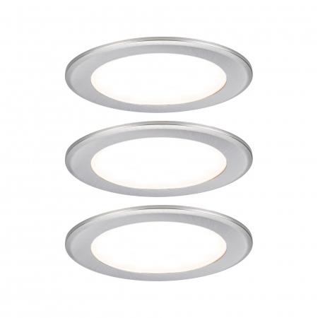 Spoturi pentru mobilier - Set de 3 spoturi LED încastrabile pentru mobilier, 3x2,5W, 3x180lm, 230/12V, 3000K, metal mat