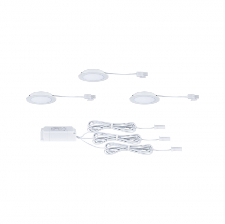 Set de 3 spoturi LED încastrabile pentru mobilier, 3x2,5W, 3x180lm, 230/12V, 4000K, albe [3]