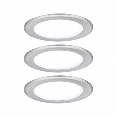 Spoturi pentru mobilier - Set de 3 spoturi LED încastrabile pentru mobilier, 3x2,5W, 3x180lm, 230/12V, 4000K, metal mat