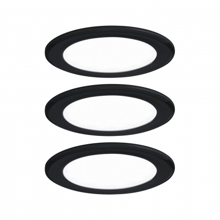 Spoturi pentru mobilier - Set de 3 spoturi LED încastrabile pentru mobilier, 3x2,5W, 3x180lm, 230/12V, 4000K, negru mat