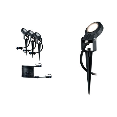 Minispoturi - Set extensie spoturi Sting P&S IP67 3000K 3x6W 24V cu flux luminos variabil, negru