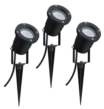 Set spoturi de grădină Special Line IP65 GU10 3x3,5W 230V 3000K negru aluminiu [1]