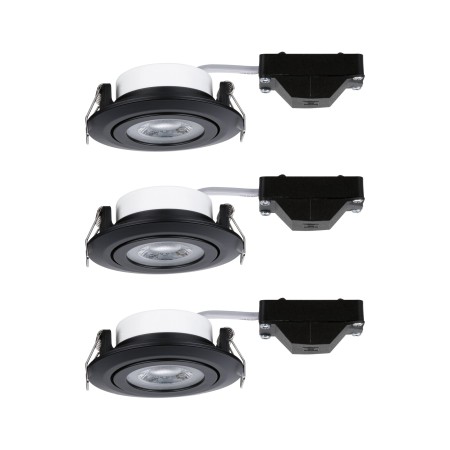 Set spoturi încastrabile LED, orientabile, negru, 3x6W 3000K 230V [3]