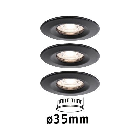 Spoturi incastrabile - Set spoturi încastrabile Nova mini Coin, fixe, negru, 3x4W