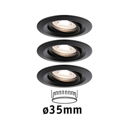 Spoturi incastrabile - Set spoturi încastrabile Nova mini Coin, orientabile, negru, 3x4W, cu flux luminos variabil EasyDim