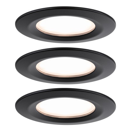 Impachetare multiplă - Set spoturi încastrabile Nova Plus Coin, fixe, negru, 3x6,5W, cu flux luminos variabil