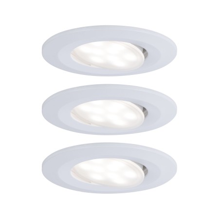 Spoturi incastrabile - Set spoturi încastrabile Calla IP65 rotunde, orientabile LED 3x560lm 4000K 6,5W 230V alb mat, cu flux luminos variabil