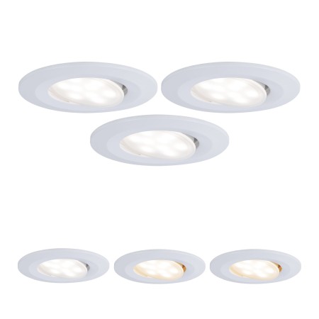 Spoturi incastrabile - Set spoturi încastrabile Calla IP65 rotunde, orientabile LED 3x550lm 5,5W 230V alb mat, temperatură de culoare variabilă în 3 pași