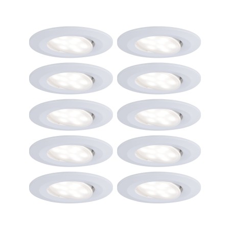 Spoturi incastrabile - Set spoturi încastrabile Calla IP65 rotunde, orientabile LED 10x680lm 4000K 6W 230V alb mat