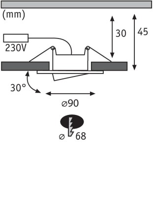 Set spoturi încastrabile Calla IP65 rotunde, orientabile LED 10x560lm 4000K 6,5W 230V crom mat, cu flux luminos variabil [4]