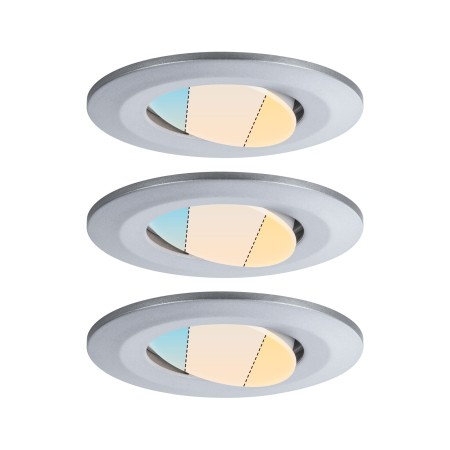 Spoturi incastrabile - Set spoturi încastrabile Calla WhiteSwitch, rotunde, orientabile, 3x550lm, crom mat