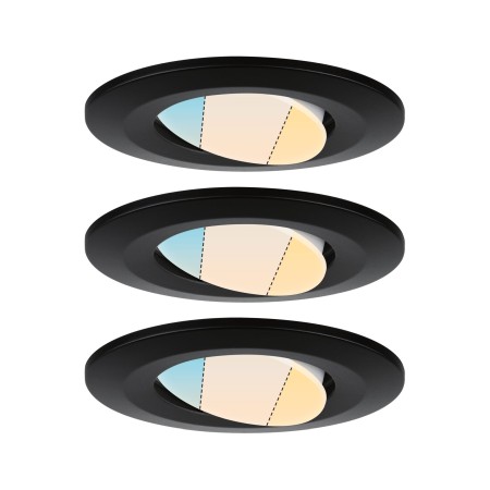 Spoturi incastrabile - Set spoturi încastrabile Calla WhiteSwitch, rotunde, orientabile, 3x550lm, negru