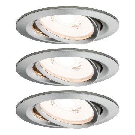 Spoturi incastrabile - Set spoturi încastrabile Coin rotunde, orientabile LED 3x6,8W 230V metal mat, cu flux luminos variabil
