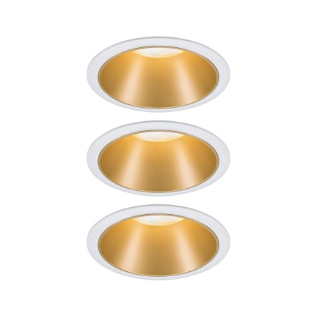 Decorative - Set spoturi încastrabile Cole Coin LED 3x6,5W 2700K 230V alb/auriu mat, flux luminos variabil în 3 pași