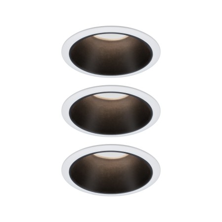 Decorative - Set spoturi încastrabile Cole Coin LED 3x6,5W 2700K 230V alb/negru mat, flux luminos variabil în 3 pași