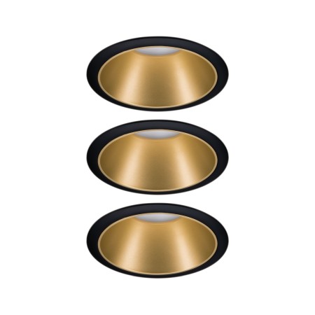 Set spoturi încastrabile Cole Coin LED 3x6,5W 2700K 230V negru/auriu mat, flux luminos variabil în 3 pași [3]