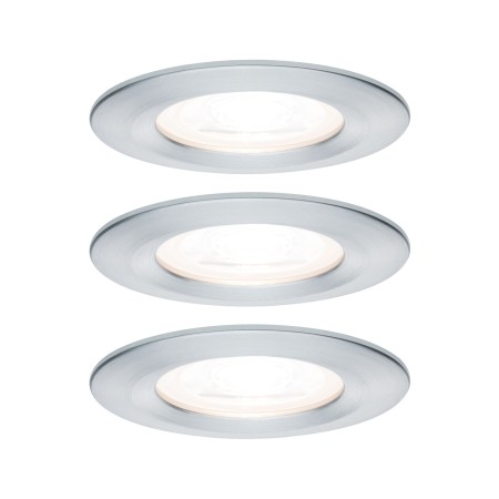 Spoturi incastrabile - Set spoturi încastrabile LED Nova, rotunde, fixe IP44 3x6,5W 2700K 230V GU10 51mm aluminiu