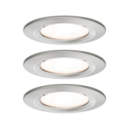 Spoturi incastrabile - Set spoturi încastrabile LED Nova, rotunde, fixe IP44 3x6,5W 2700K 230V GU10 51mm metal mat