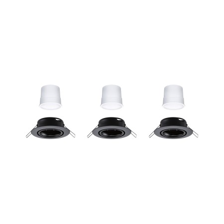 Set spoturi încastrabile LED Smart Home Zigbee Base Coin, orientabile, rotunde, 3x4,9W, 230V, cu flux luminos variabil, RGBW+, negru mat [3]