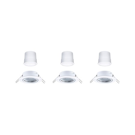 Set spoturi încastrabile LED Smart Home Zigbee Base Coin, orintabile, rotunde, 3x4,9W, 230V, cu flux luminos variabil, 3000K, albe [4]