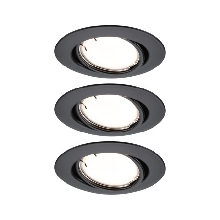 Set spoturi încastrabile LED Smart Home Zigbee Base Coin, orintabile, rotunde, 3x4,9W, 230V, cu flux luminos variabil, 3000K, negru mat [1]
